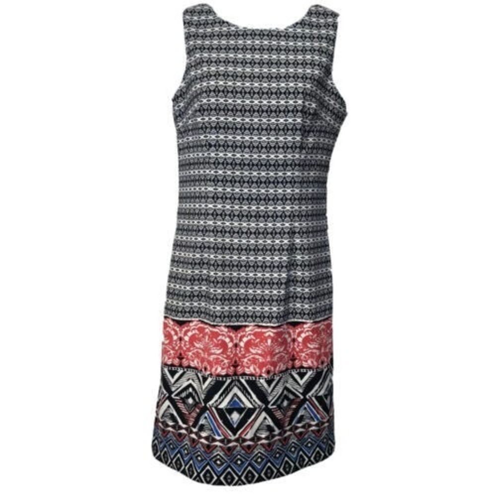 NEW‎ Mario Serrani Black/White Print Pencil Dress Size 4